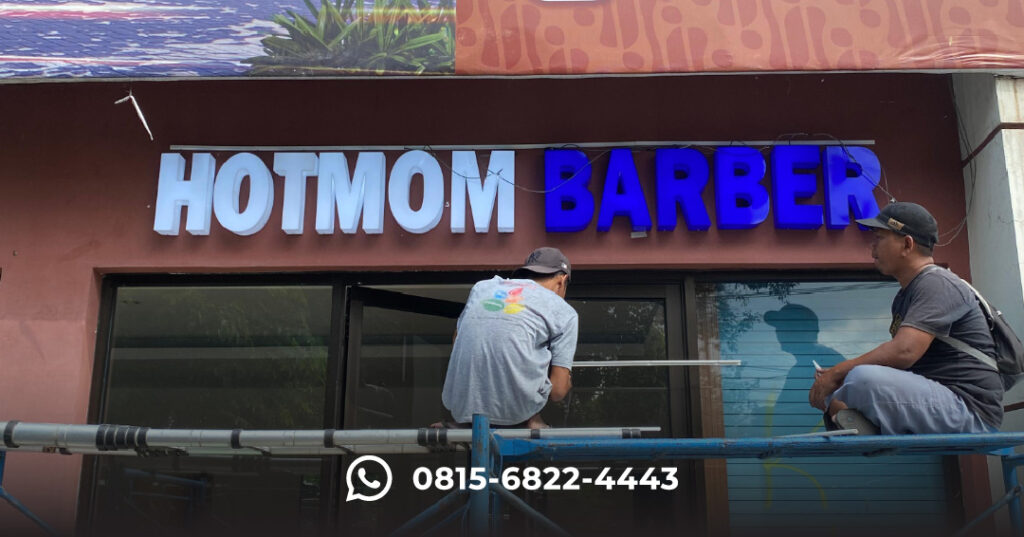 huruf timbul akrilik barbershop